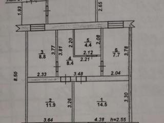 3-комн., 55.7 м², 1/1 этаж